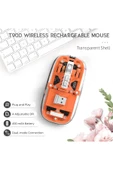 M133 Şeffaf Kablosuz Bluetooth Mouse Üç Modlu Sessiz Şarj Edilebilir - 8