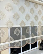 StorBurada Çift Mekanizmalı Somon Tül Perde ve Ekru Stor Perde STB45239-V106  Bej 110 x 200 thumbnail 1