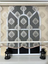 StorBurada Çift Mekanizmalı Somon Tül Perde ve Ekru Stor Perde STB45239-V106  Bej 80 x 200 thumbnail 5