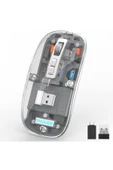 M133 Şeffaf Kablosuz Bluetooth Mouse Üç Modlu Sessiz Şarj Edilebilir - 2