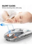 FMOUSE M133 Şeffaf Kablosuz Bluetooth Mouse Üç Modlu Sessiz Şarj Edilebilir - 8