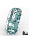 M133 Şeffaf Kablosuz Bluetooth Mouse Üç Modlu Sessiz Şarj Edilebilir thumbnail 3