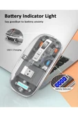 FMOUSE M133 Şeffaf Kablosuz Bluetooth Mouse Üç Modlu Sessiz Şarj Edilebilir - 7