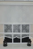 Çift Mekanizmalı Kirli Beyaz Damask Tül Perde ve Ekru Stor Perde STB45252-V01  EKRU 110 x 260 - 5