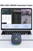 1600dpi Rgb Işıklı Şarjlı Oyuncu Gamer Kablosuz Mouse Fare - 6