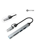 5'i 1 Arada USB-C USB-A USB 2.0/3.0 SD TF Dönüştürücü Hub thumbnail 2