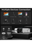 T5 1080p 4K Full HD Wifi USB/AV/HDMI/SCREENCAST Uyumlu Taşınabilir Projektör - 5