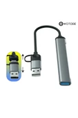 5'i 1 Arada USB-C USB-A USB 2.0/3.0 SD TF Dönüştürücü Hub thumbnail 3