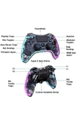 Playstation 4 Rgb Led Işıklı Kablosuz Joystick Gamepad Oyun Kolu thumbnail 8