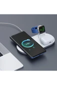 Ch-7060 3in1 Manyetik 15w Kablosuz Hızlı Şarj Beyaz Dock Stand thumbnail 5