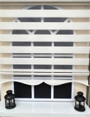 StorBurada Zebra Stor Perde Krem Etek Dilimli Z-STB400V12  Krem 130 x 200 - 2