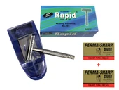 Rapid Kromlu Paslanmaz Tıraş Makinesi + 10 Adet Perma-Sharp Jilet Hediyeli thumbnail 1