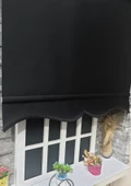Siyah Stor Perde Etek Dilimli STB-5322  Siyah 190 x 200 - 3
