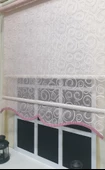 Çift Mekanizmalı Pembe Tül Perde ve Ekru Stor Perde STB2015-V12  Pembe 170 x 200 - 1