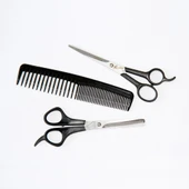 Alfa Set16 5Li Berber Seti -Makas +Ara Makası +Tarak +Ense Fırçası +Penuar thumbnail 2