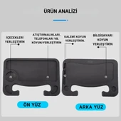 Coofbe 42x28 Direksiyon Sehpası Araç İçi Yeme İçme Sehpa Tepsisi Araç İçi Laptop Masası Araç Tepsisi thumbnail 7