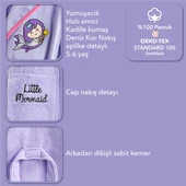 Milk&Moo Kadife Çocuk Bornoz Küçük Deniz Kızı 5-6 yaş thumbnail 2