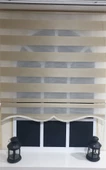 StorBurada Zebra Stor Perde Organze Bej Etek Dilimli STB905  Bej 200 x 200 - 3