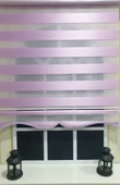 StorBurada Zebra Stor Perde Organze Lila Etek Dilimli STB903  Pembe 150 x 260 thumbnail 2