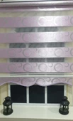 Zebra Stor Perde Halka Desen Lila Gümüş Simli Etek Dilimli STB901  Pembe 200 x 260 - 2
