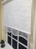 Çift Mekanizmalı Ekru Tül Perde ve Ekru Stor Perde STB4003  Beyaz 70 x 200 - 2