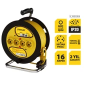 Stanley ST-E-5015 Makaralı Kablo 50 Mt, 3x1.5mm, 4 Prizli, IP20 - 3