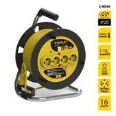 Stanley ST-E-4015 Makaralı Kablo 40 Mt, 3x1.5mm, 4 Prizli, IP20 - 1