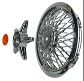 Jant Kapağı Kırılmaz Telli Yıldız Fırfırlı Turuncu 12" ABS Krom Paslanmaz 4'lü (TAKIM OLARAK) - 4