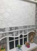 Çift Mekanizmalı Kirli Beyaz Tül Perde ve Ekru Stor Perde STB1093  Beyaz 30 x 200 - 3