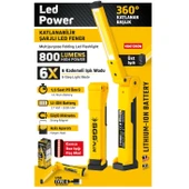 SGS 5056 ŞARJLI LED FENER 800 LÜMEN KATLANIR 3.7 VOLT/ 2000 mAh - 3