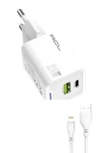 20W USB-C Mini Hızlı Şarj Aleti/Şarj Isısını Düşürür GaN Destekli Akım Korumalı Güç Adaptörü - 1