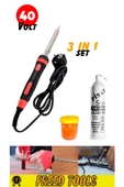 Profesyonel Lehim Makinesi Kalem Havya Lehim Teli Pastası 3ın1 set 40 Volt - 1
