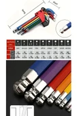 9 adet Uzun Saplı Altıgen Allen Alyan Anahtar Seti - Çok Boyutlu (1.5mm ile 10mm) tamir anahtarı - 2