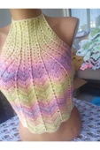 MAM Renkli Halter Yaka Crop Top - 2
