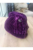 MAM Gizli Burslu Kadife Mor Çanta Handmade - 1