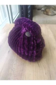 MAM Gizli Burslu Kadife Mor Çanta Handmade - 3