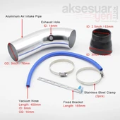 Hava Filtresi Uzatma Krom Boru Seti Metal Ürün 7.6cm çap, 25cm Uzunluğunda - 2