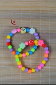 Renkli Boncuklu Çocuk Bileklik 10 Adet - 1