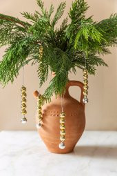 3 Adet Zil Boncuklu Gold Tırtıl Ağaç Süsü - 1