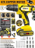 Eisenn Germany Tecchnology GALAXY 58 V 8 AH Darbeli Metal Şanzuman Şarjlı Vidalama Matkap 27 Pcs Set - 1
