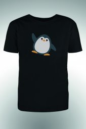 Kolları Yukarıya Bakan Penguen Baskılı T-shirt thumbnail 2