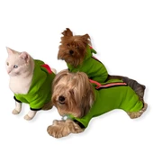 Shipy Pink Stripe Kulaklı Köpek Tulumu Kıyafeti - 6