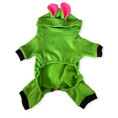 Shipy Pink Stripe Kulaklı Köpek Tulumu Kıyafeti - 4