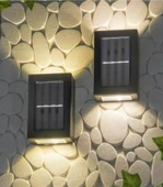 Solar Çift Taraflı Duvar Lambası Güneş Enerjili Aydınlatma Aplik Işık Gün Işığı 2 Adet Bahçe Lambası - 4