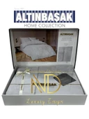 Altınbaşak Jakarlı Saten Çift Kişilik Nevresim Takımı Perle Coin thumbnail 1