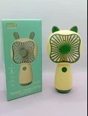 Mini Fan Kedi Model Fan Şarj Edilebilir El Fanı Vantilatör - Yeşil - 1