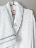 Cotton Box Masculine Aile Bornoz Seti Carlos Beyaz-Antrasit - 4