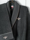 Cotton Box Folk Art Aile Bornoz Seti Yamka Bej-Antrasit - 2