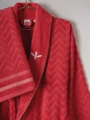 Cotton Box Masculine Aile Bornoz Seti Abel Kırmızı-Lacivert - 3