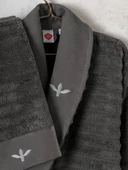 Cotton Box Seta Aile Bornoz Seti Genny Beyaz-Antrasit - 3